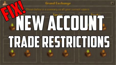 New free-to-play accounts have trade restrictions in place until the account's logged in time surpasses 20 hours of game time, 10 or more quest points are acquired, and reaching 100 total level. Such restrictions …